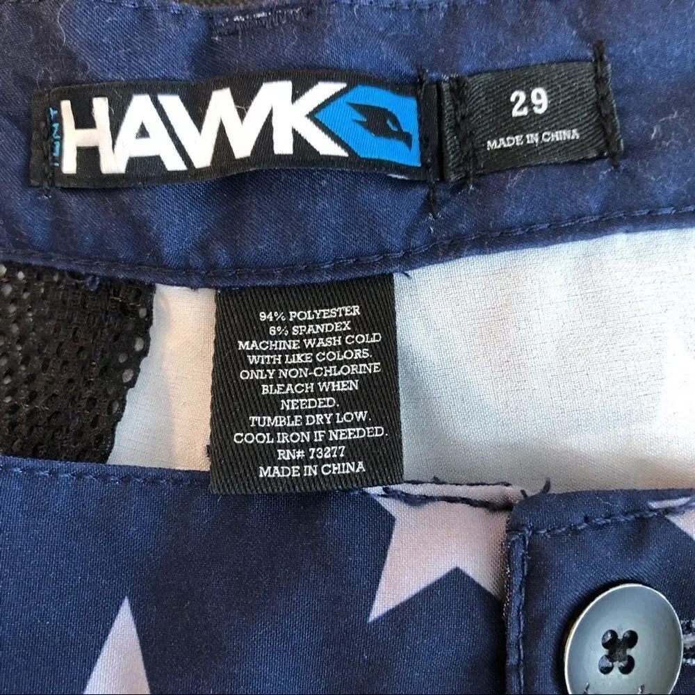 NWOT Size 29 Hawk Patriotic Board Shorts